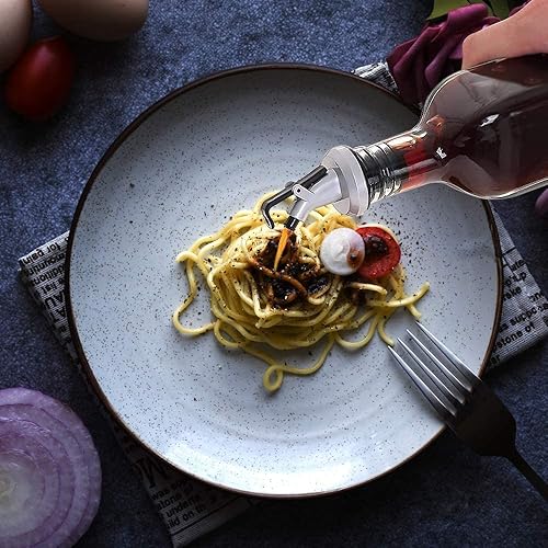 Miniatura 7 de WERTIOO Botella dispensadora de aceite de oliva de 17 onzas, paquete de 4 dispensadores de aceite y vinagre de vidrio, recipiente de aceite con 6