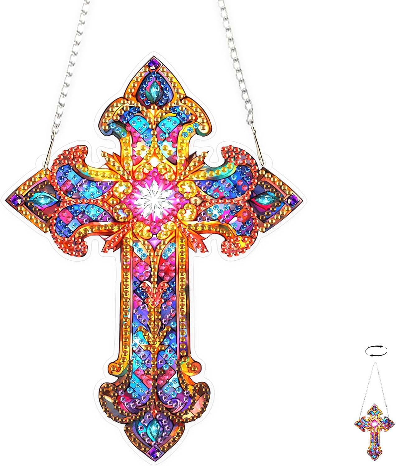 TOSTOG Cardinal Diamond Art Hanging Kits for Adults, Bird Sunflower Diamond Painting for Adults Window Pendant,Special Shape Diamonds Diamond Painting Hanging Pendant Kit for Wall Home Decor Gift