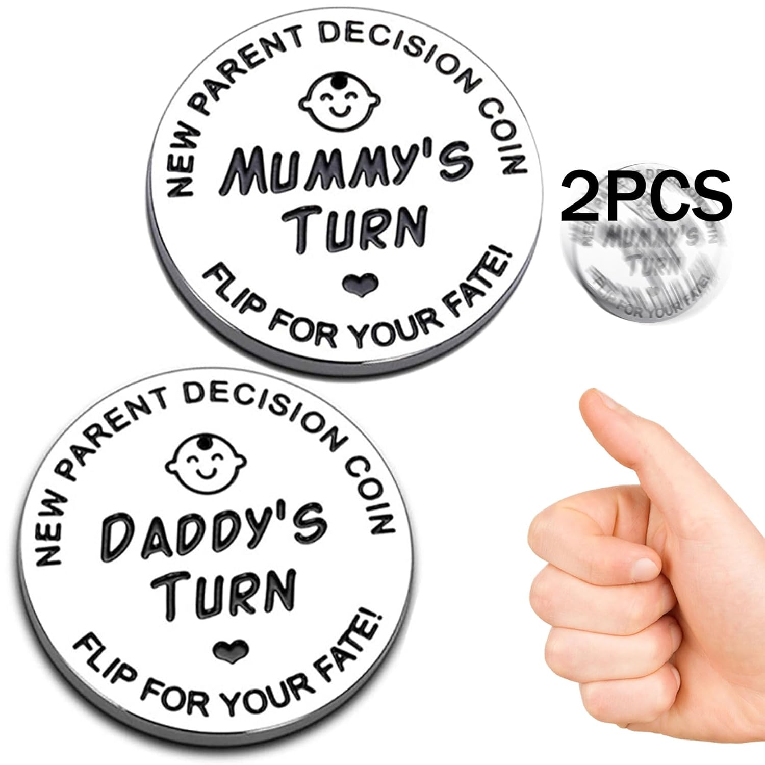 Funny Double Sided Baby Gift, Pregnancy Coin for New Parents - Mom, Dad, Mummy & Daddy Gifts for Couples - Halloween, Thanksgiving & Christmas