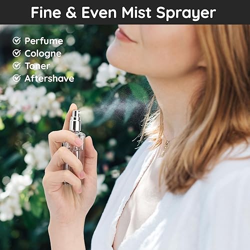 Miniatura 2 de Segbeauty Botellas de perfume vacías, 0.7 fl oz, atomizador de perfume de viaje, recargable, 2 piezas, mini botella de spray de colonia portátil,