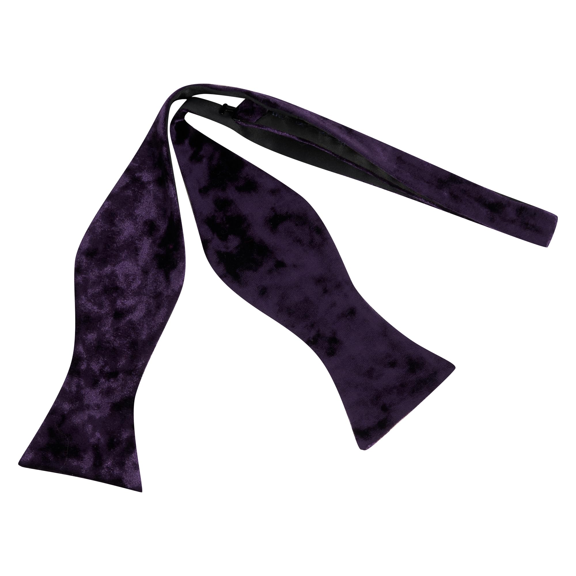 King & Priory Luxury Purple Crushed Velvet Self-Tie Bow Tie