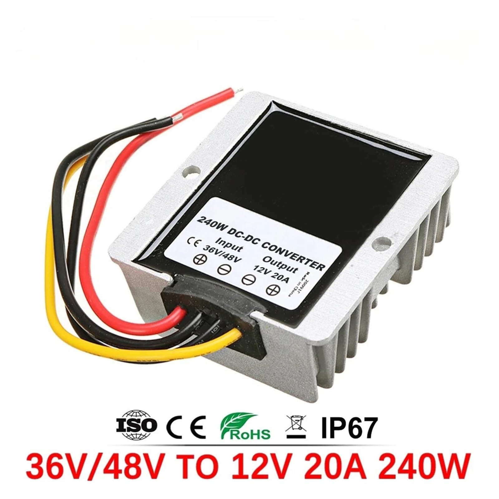 Convertisseur abaisseur de tension CC 60 V (30-75 V) vers 12 V 10 A, régulateur de tension 60 V-12 V for voiture, camion, bateau