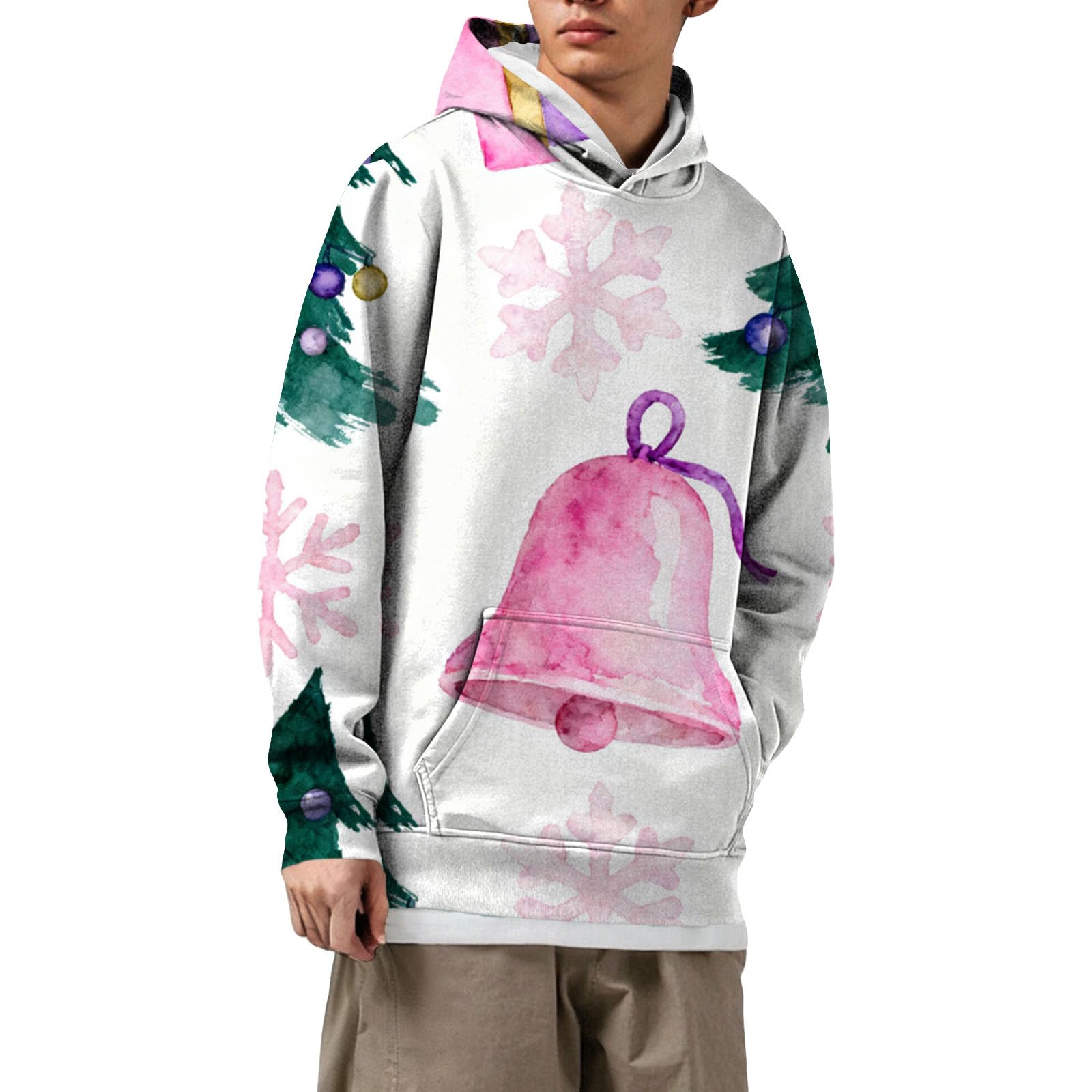 Sudaderas con Capucha Corta Sudadera para Hombre, Estampada Completamente, Moderna E Informal Grafiti (Pink, XXL) Ropa Playa Camisa Manga Larga Hombre Proteccion Solar Entrenamiento