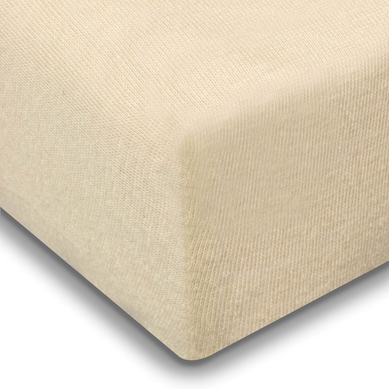 Julido Jersey Spannbettlaken 70x140 cm, Kinderbett Betttuch mit Gummizug, Bettlaken Schnee Creme aus Baumwolle, Oeko-Tex Standard 100