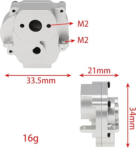 Miniatura 2 de MEUS RACING Caja de transmisión de aluminio CNC caja de cambios accesorios para traxxas 118 TRX4M TRX-4M RC Crawler plateado