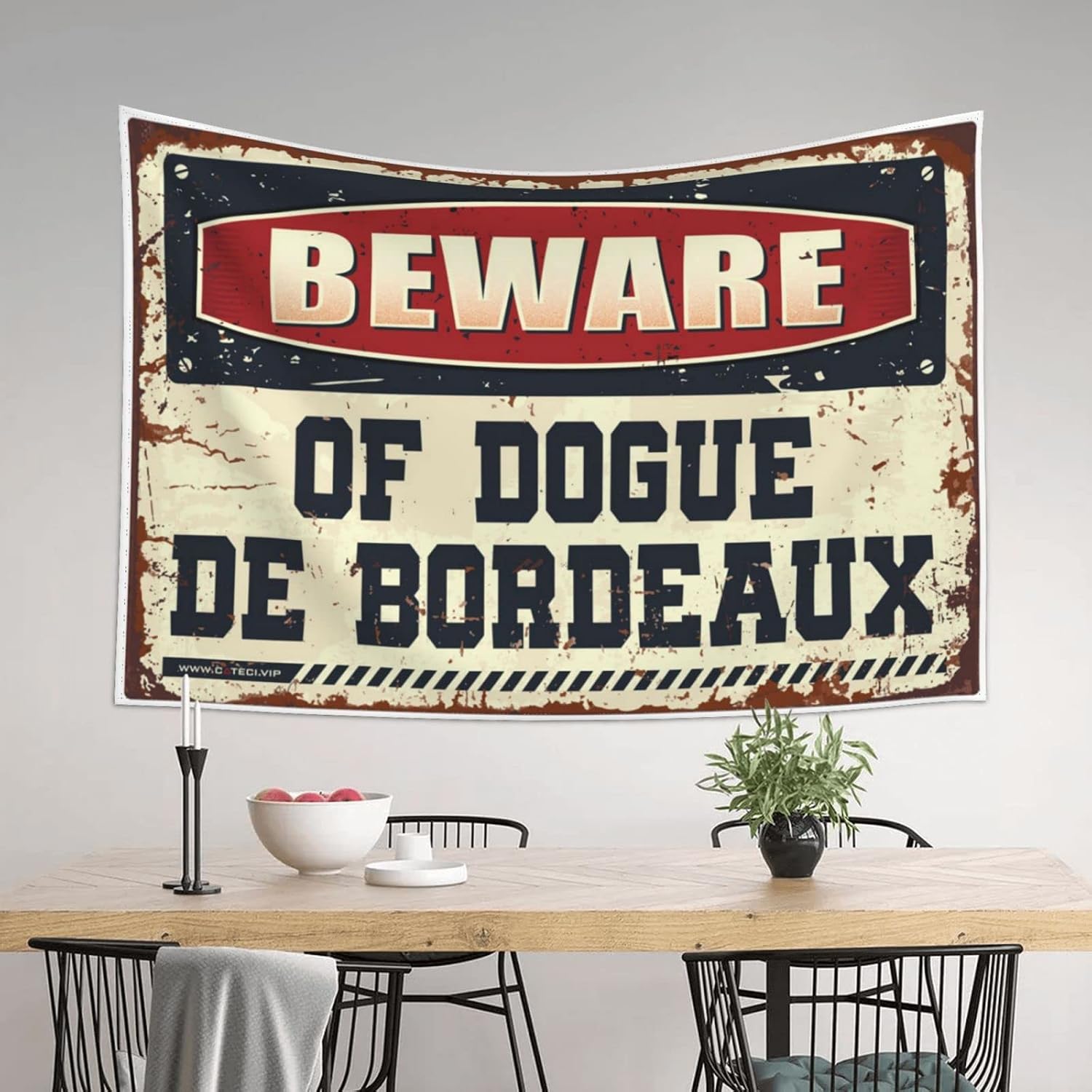 MUXISTRO Beer Decorations For Man Cave Beware Of Dogue De Bordeaux Tapestry Decorations For Bedroom Astethic Stuff For Room(75X100CM) image 3
