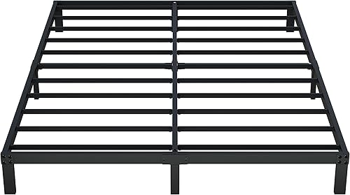 Miniatura 5 de Marco de cama de 8 pulgadas, tamaño Queen, no necesita somier, plataforma Queen resistente, marco de cama de metal con soporte de hasta 3000 libras,