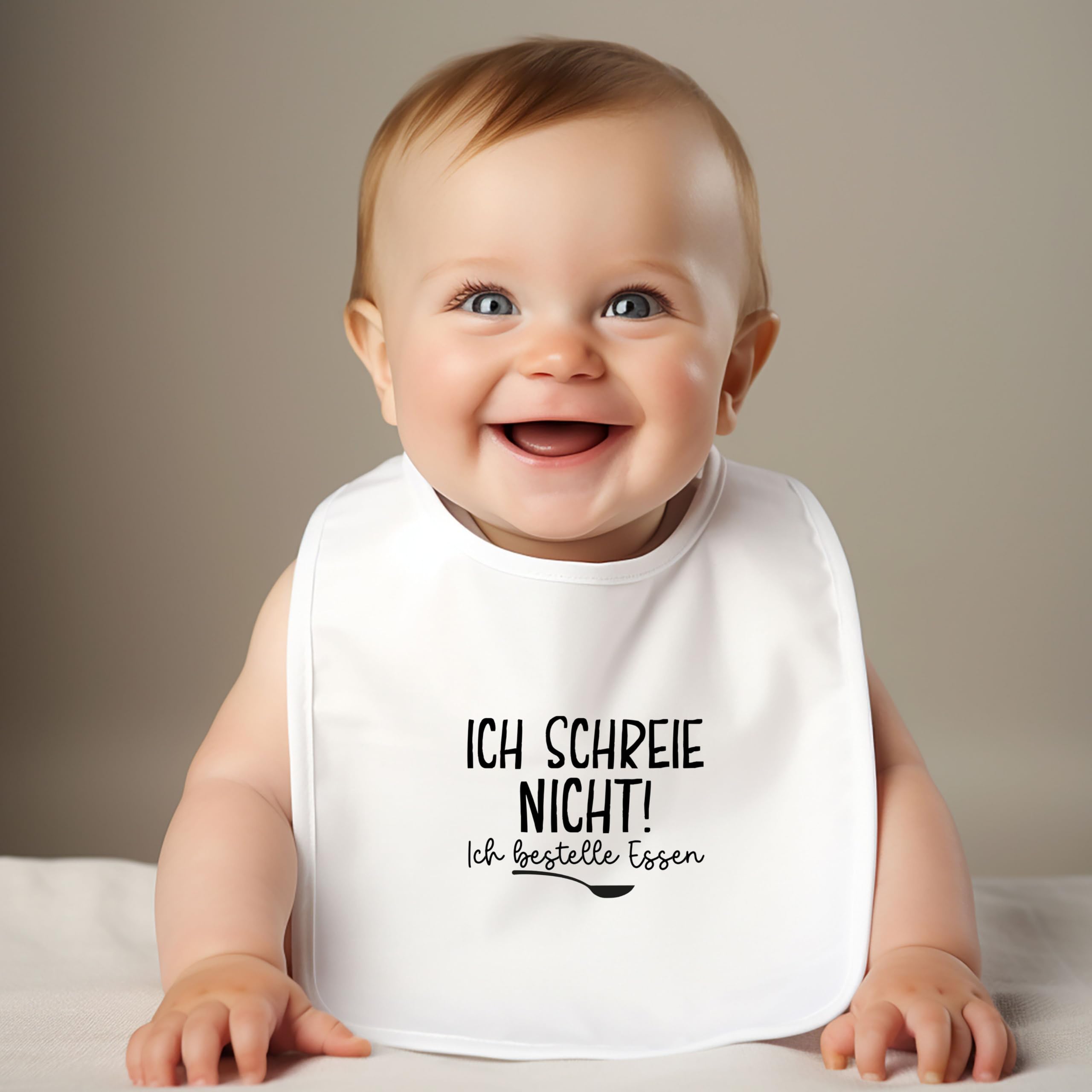 Trend Mama | Windeltorte | Nature Design green | Spruch wählbar | Lätzchen, Kuschelsocken |Geschenk Geburt (Design Ich schreie nicht, ich bestelle Essen)