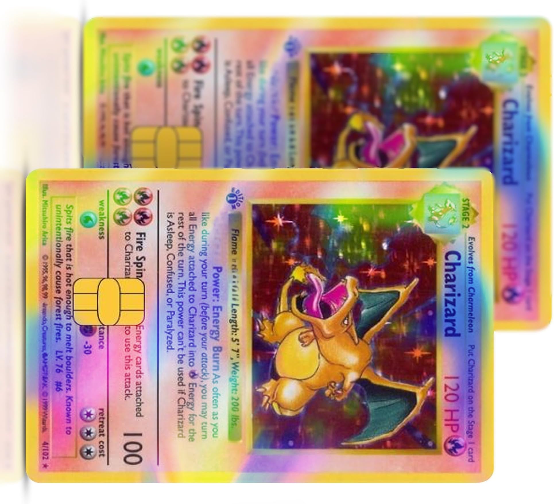 Credit Card Skin - 2 Pack | Refresh Traditional Designs with Our Sticker Cover | Stylish Debit Covers for A Thoughtful Gift | Holographic Anime Dragon TV Show Sticker