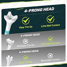 SAPLIZE Upgraded 4-Prong Golf Tees, Pack of 50 (3-1/4), Unique Golf Gifts for Golfers