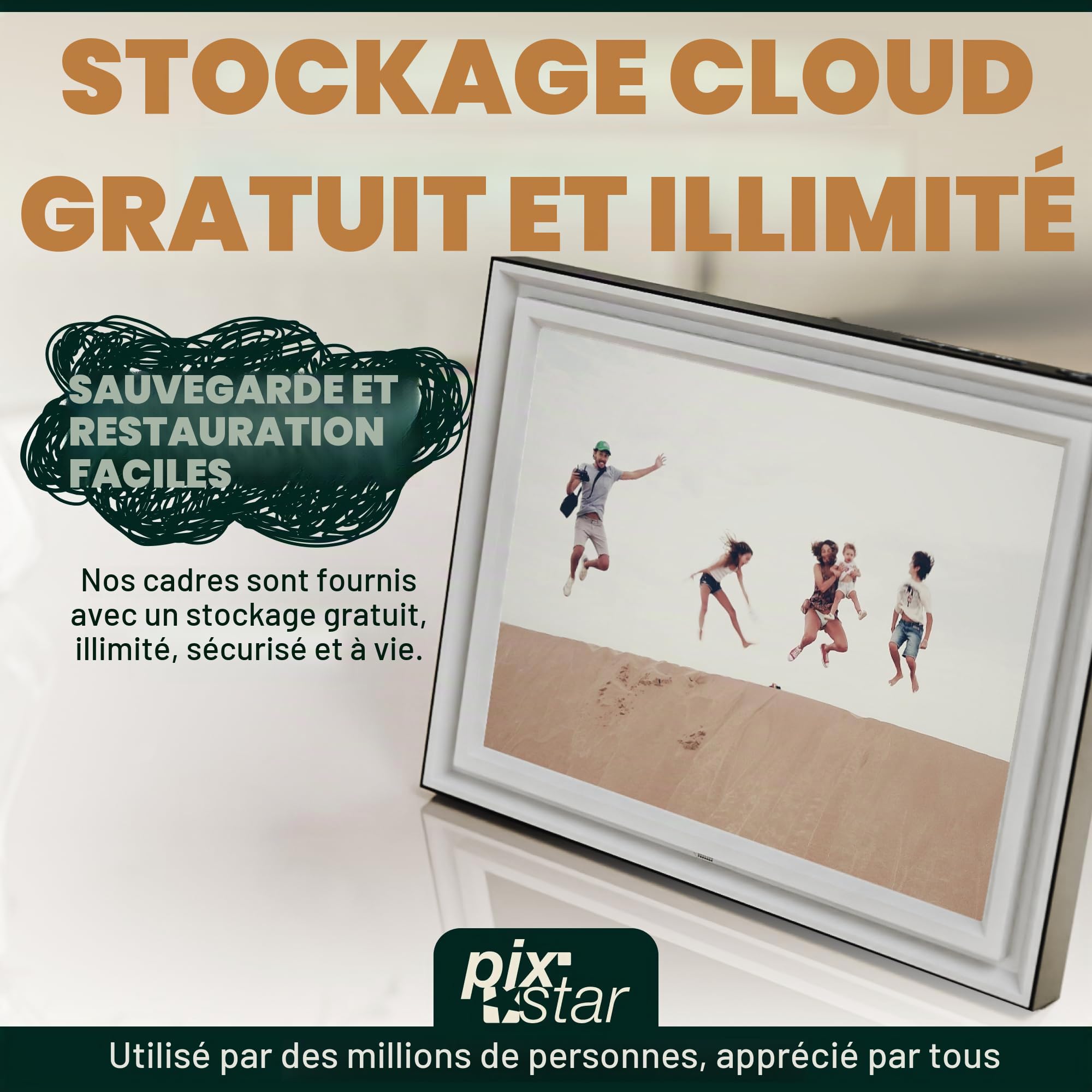 PixStar LUX Cadre photo numérique 17 pouces