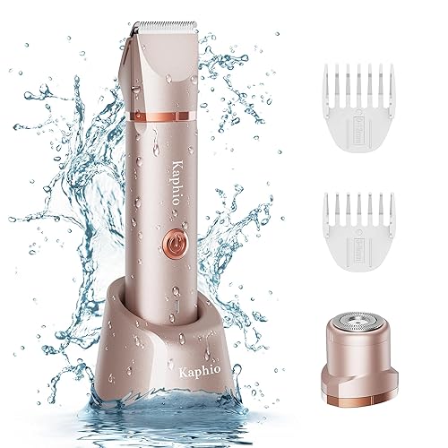 Miniatura 8 de Afeitadora eléctrica de bikini trimer mujeres 2 en 1 IPX7 Impermeable Uso húmedo y seco Recortadora de vello corporal y removedor de vello facial -