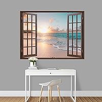 Vista 10 de IDEA4WALL Adhesivo mural removible para pared, cielo azul, vibrante, verano, montaña, valle, naturaleza, desierto, arte moderno, paisaje, colorido