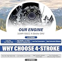 Vista 3 de Oryxearth Mini Bicicleta para Niños, 105CC 4-Tiempos Motocicleta de Gas Todoterreno de Bolsillo Pit Trail para Niños con Aprobación EPA, Hasta 28