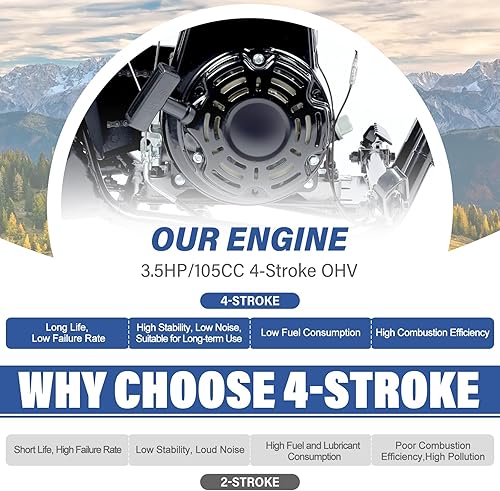 Miniatura 3 de Oryxearth Mini Bicicleta para Niños, 105CC 4-Tiempos Motocicleta de Gas Todoterreno de Bolsillo Pit Trail para Niños con Aprobación EPA, Hasta 28