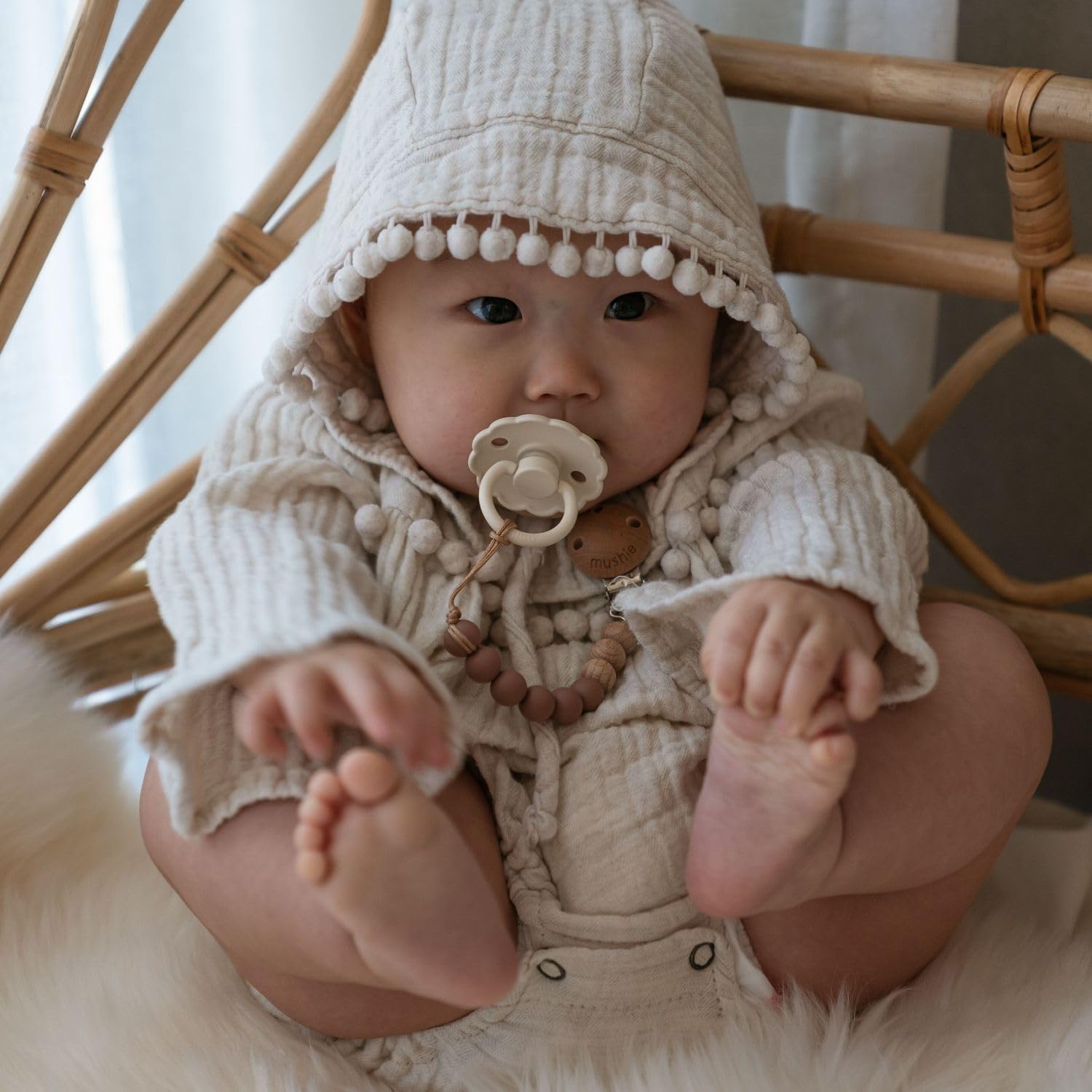 FRIGG SilkySoft Silicone Baby Pacifier 6-Pack Cinnamon Charm | Made in Denmark | BPA-Free (0-6 Months)