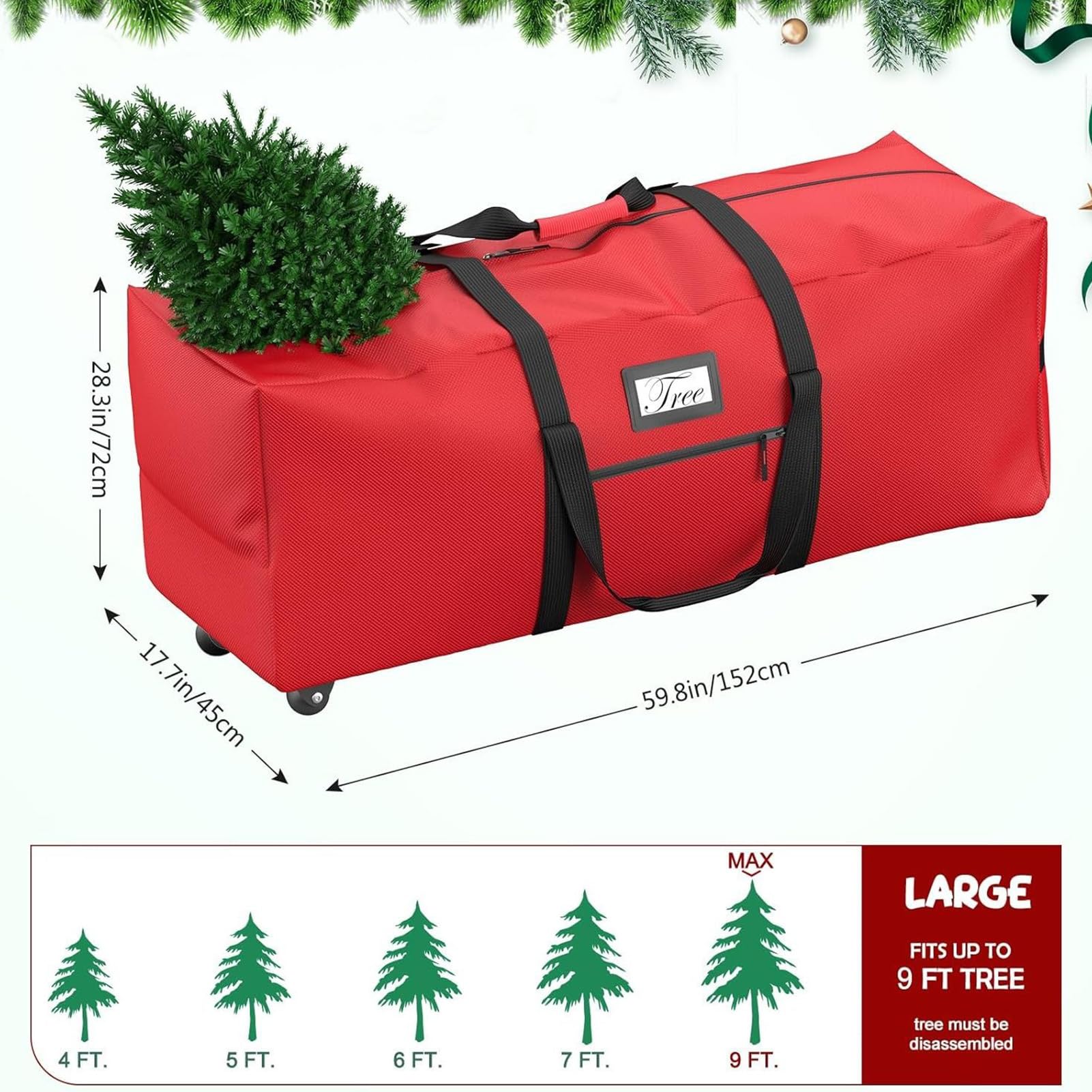 Borsa Per Albero Di Natale Contenitore Tote Per Decorazioni Natalizie Con | Grande Contenitore Per Conservare Articoli Natalizi Per Esterno Cucina Camera Da Soggiorno Garage Trasloco Imba