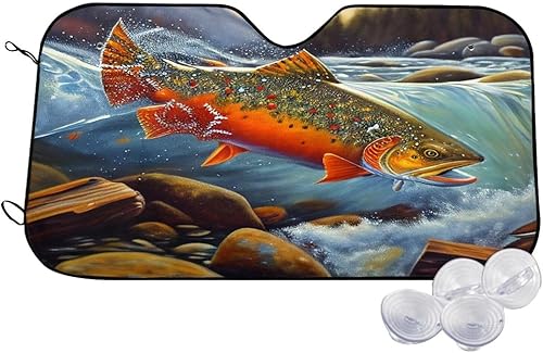 Miniatura 1 de Mlanxi Parasol plegable para parabrisas de coche de pesca con mosca, visera plegable para ventana delantera