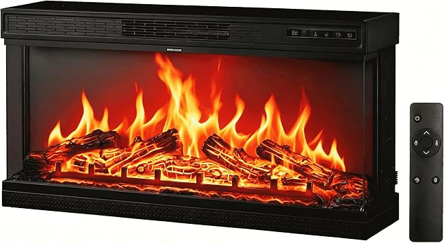 18% off: VINGLI 36 inch Electric Fireplace, Modern 3-Sided Electric Fireplace Insert, Recessed and Wall Mount Fireplaces …