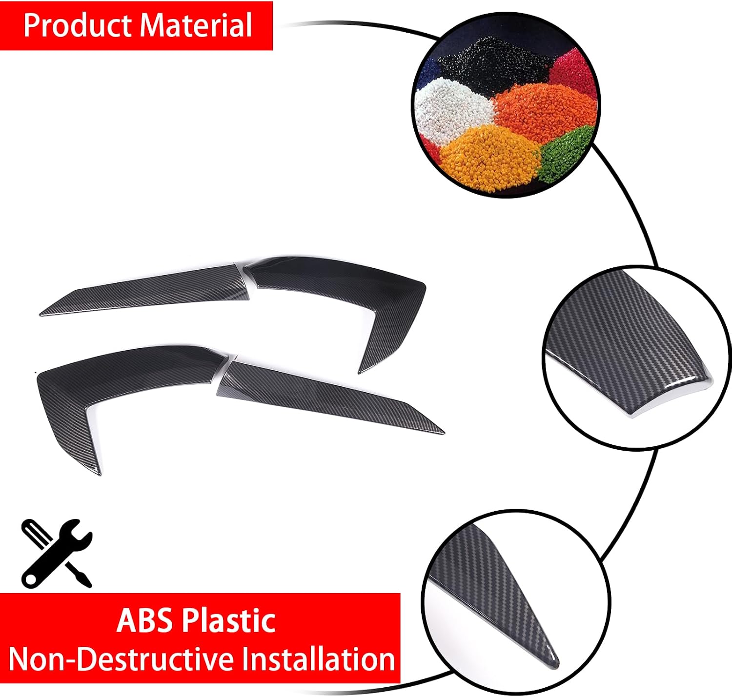 Sekhyna Car Body Side Fender Air Outlet Trim Frame Compatible with Chevrolet Corvette C8 Stingray 2020-2023 ABS 4PCS,Exterior Door Handle Protection Cover Trim Accessories (ABS Carbon)