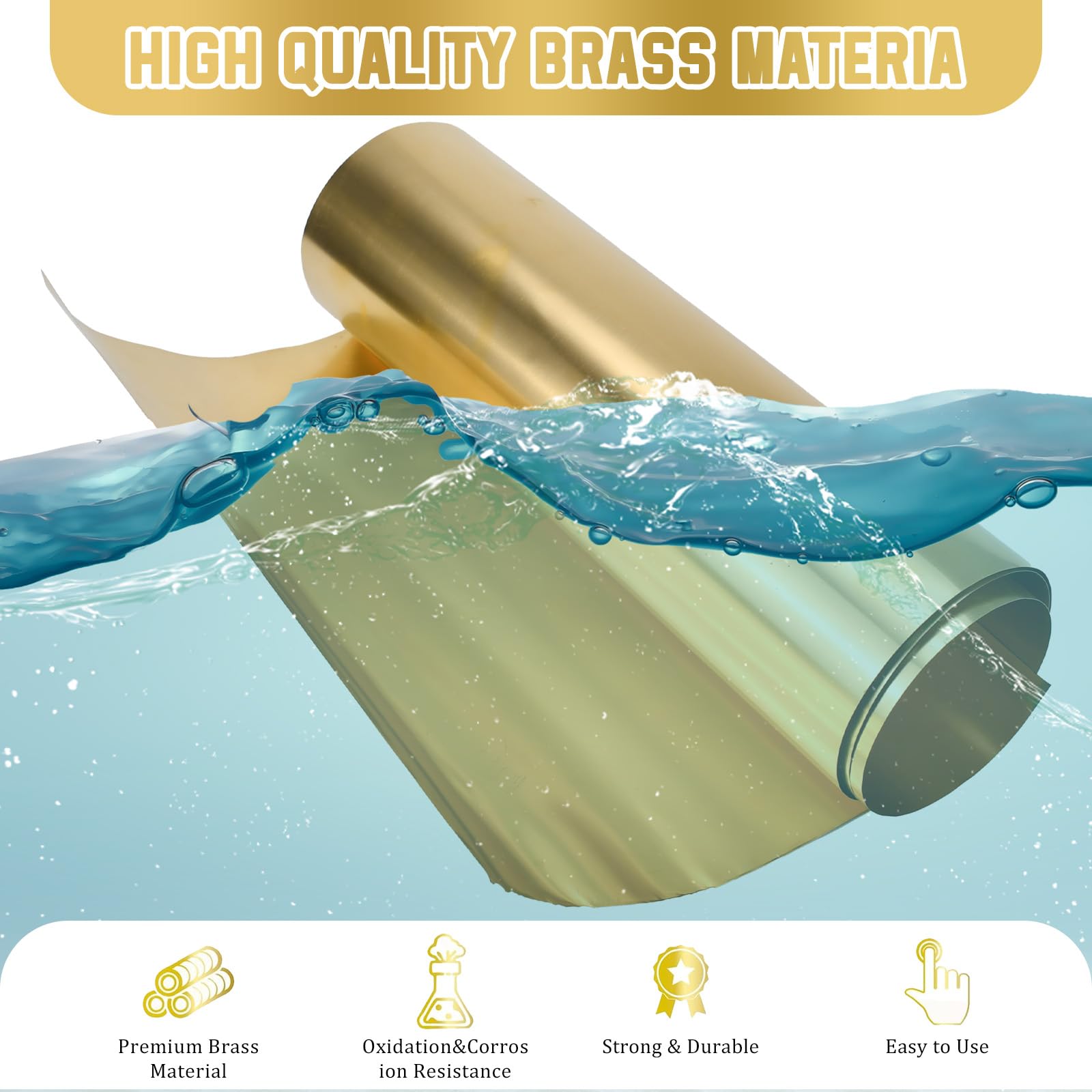 QUARKZMAN Messingblech 0,3mm - 3 Streifen 1000x15mm Für DIY Projekte