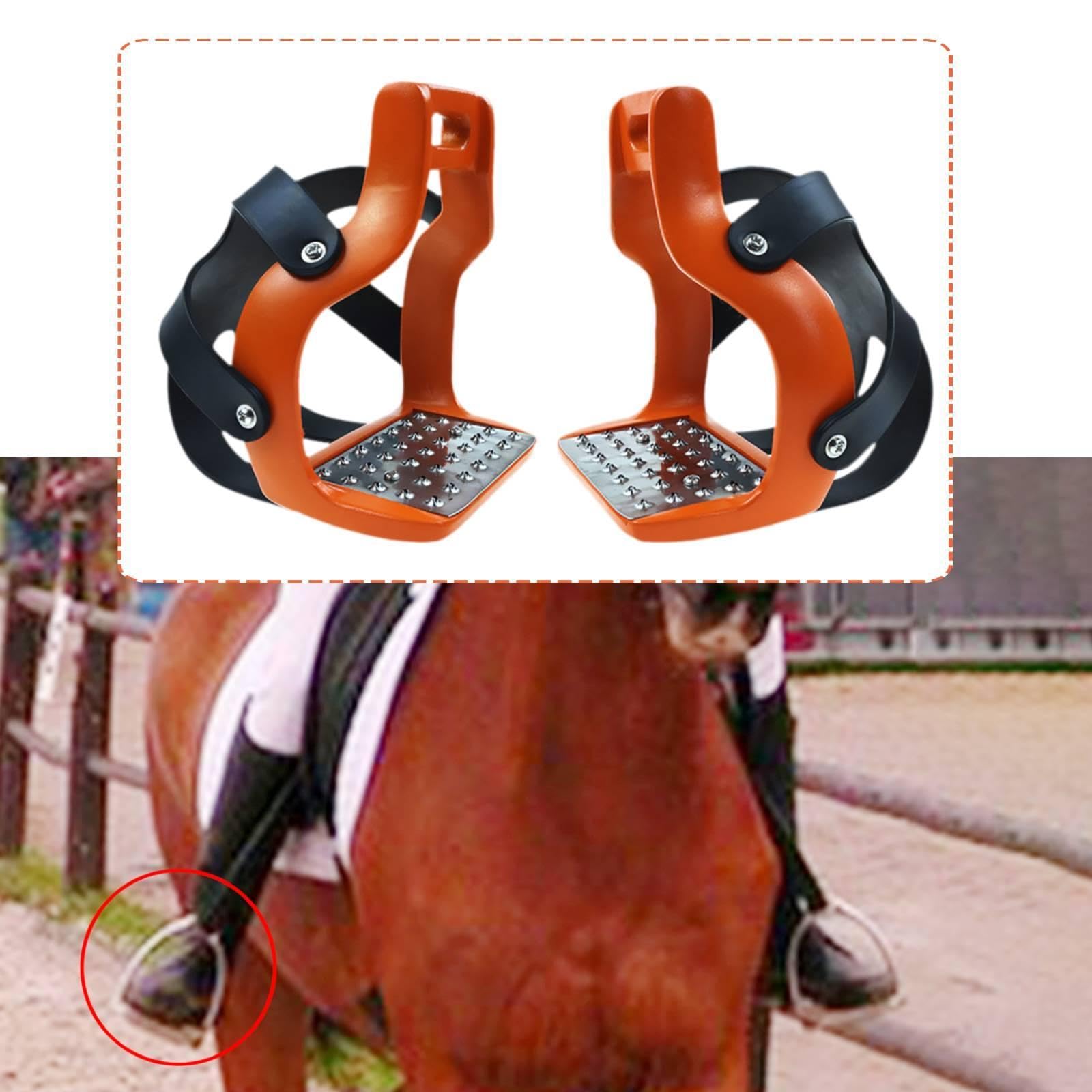 MERIGLARE 2 Estribos para Caballo, Ligeros, de Repuesto, con Almohadilla Antideslizante, Ideales para Montar