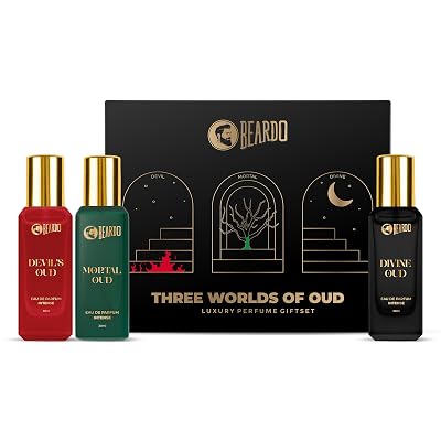 Beardo Oud Perfumes Giftset for Men - Three Worlds of Oud 3x20ml | Devil's, Mortal & Divine | Long lasting Perfume for M
