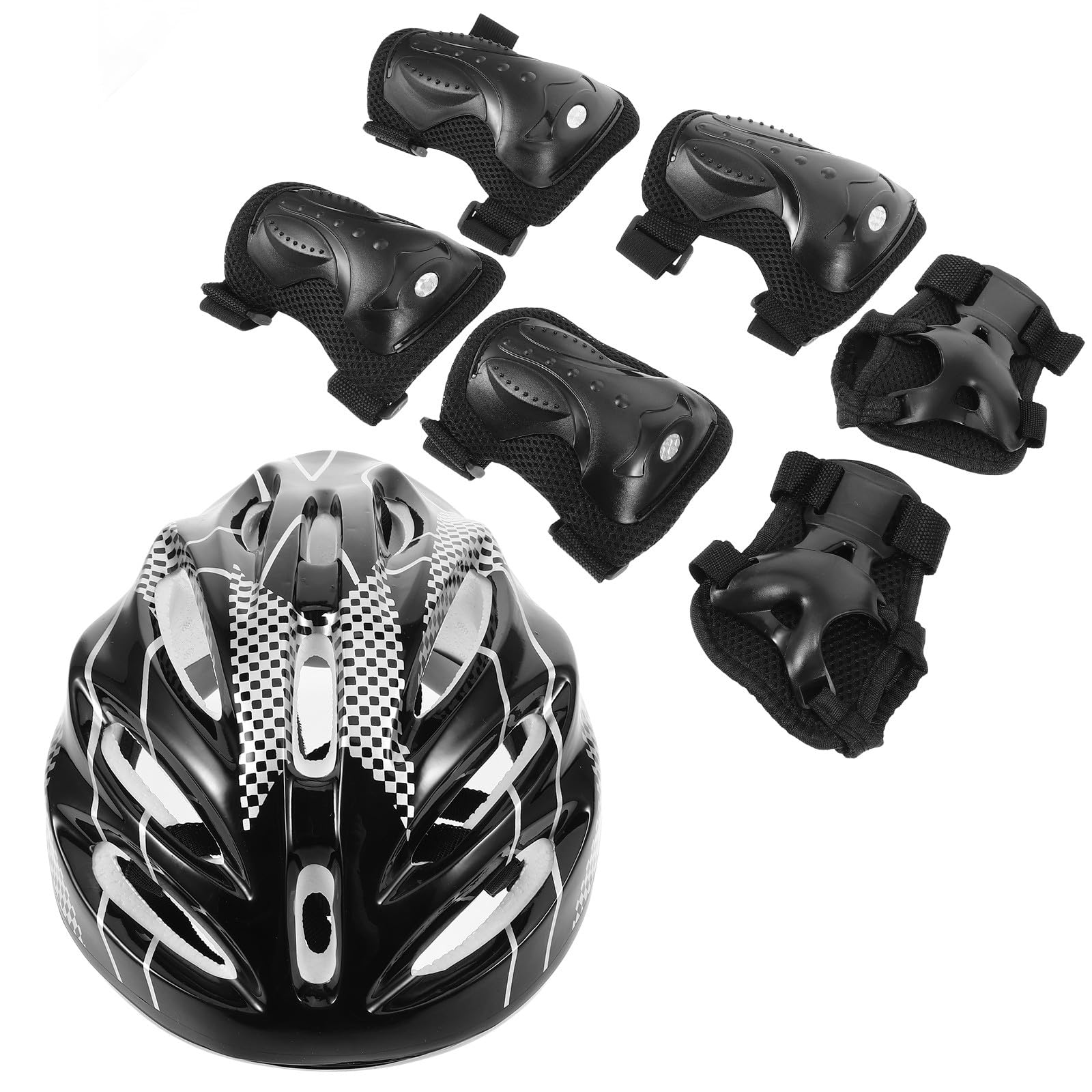 Coudières et Genouillères Ensemble de Protection pour Adulte en Plastique Solide Casque de Vélo et Coton Confortable pour Skateboard et Roller