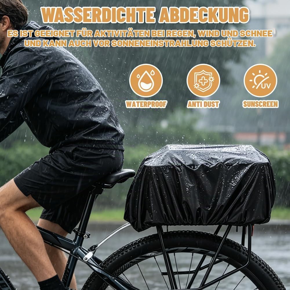 Fahrradkorb Hinten Stahl Gepäckträgerkorb Holzboden Cargo-Netz für E-Bike