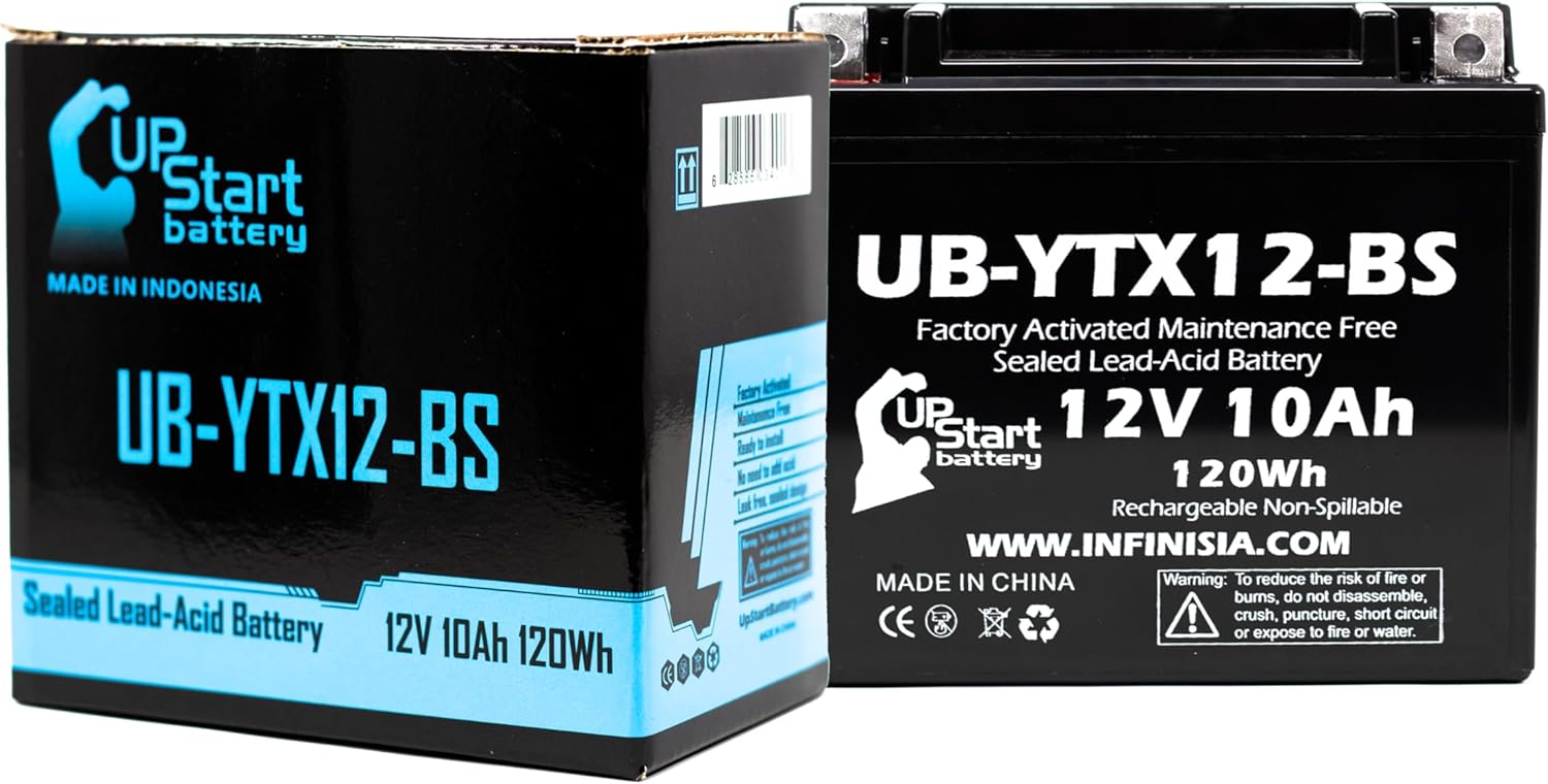 Replacement for 2007 Honda TRX250 TE, TM, FourTrax Recon 250 CC Factory Activated, Maintenance Free, ATV Battery – 12V, 10Ah, UB-YTX12-BS Replacement for 2007 Honda TRX250 TE, TM, FourTrax Recon 250 CC Factory Activated, Maintenance Free, ATV Battery – 12V, 10Ah, UB-YTX12-BS