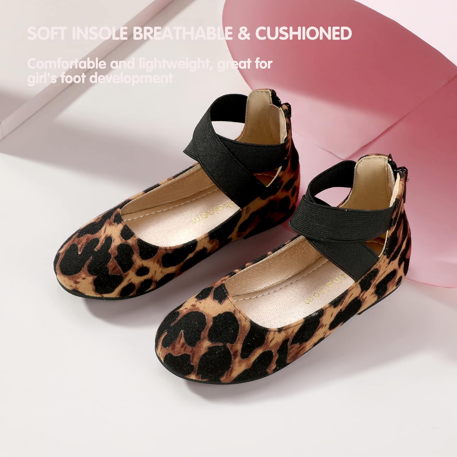 Hehainom Girls Dress Shoes Toddler Little Kids Gracy Ballet Mary Jane Ballerina Flats with Elastic Ankle Strap - Image 6