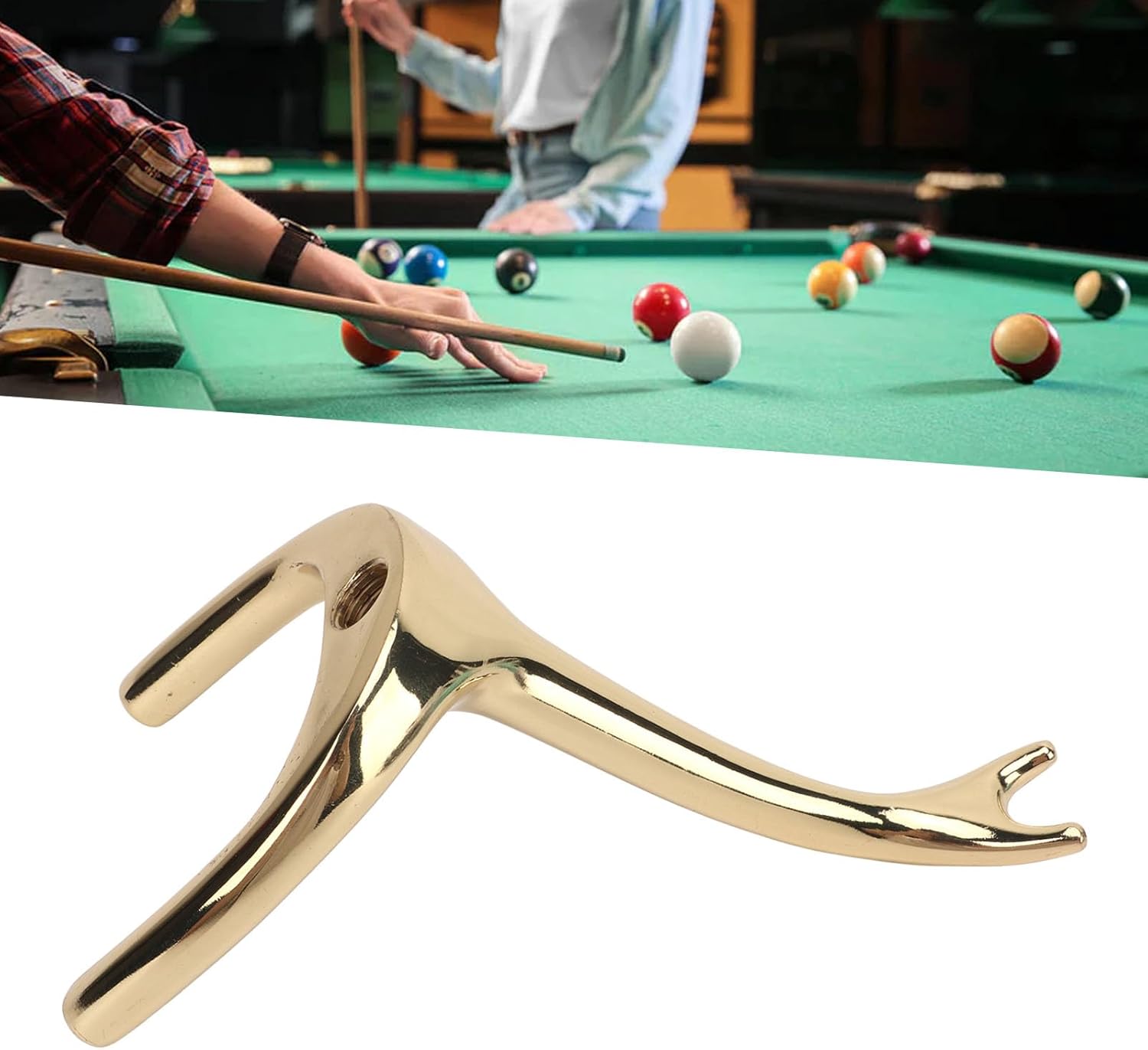 Gold Pool Stick Bridge Head, Aluminum Alloy Billiard Rack Frame, Firm Fixing Bridge Head for Accurate Shots, Gold Color Pool Bridge Head for Billiard Room,