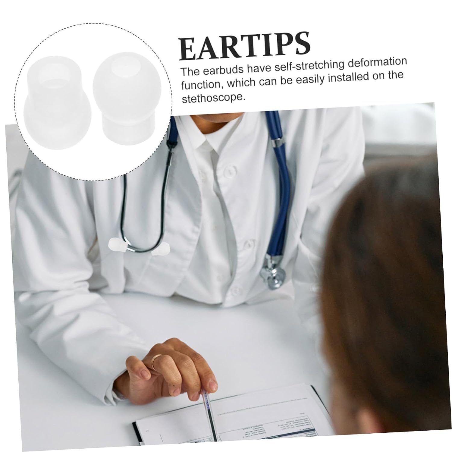 2pairs Stethoscope Accessories Ear Silicone Replacement Earplugs Enhance Sound
