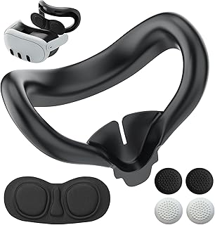 Face Pad Set for Meta Quest 3 • Light Leak Proof • Soft Silicone for Skin • Sweat Proof • Specially Designed for Meta Ques...