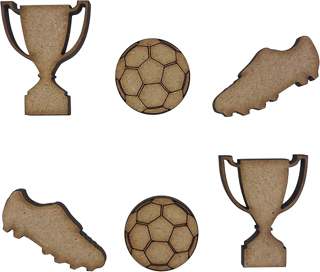 20x Mixed Football Trophy Boots 3cm Wood Craft Embelishments Laser Cut Shape MDF