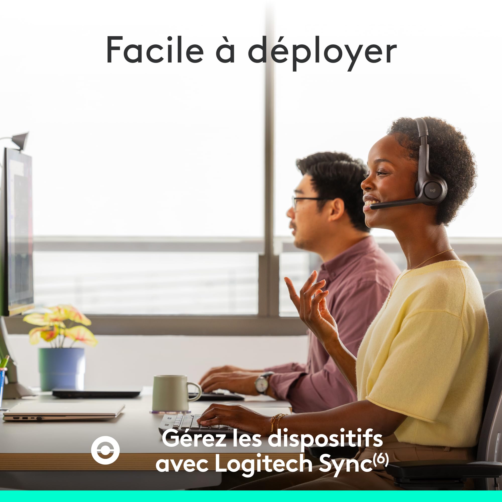 Logitech Zone 305 for Business, Casque Bluetooth sans Fil avec Microphone, Bluetooth natif, pour Microsoft Teams, Compatible avec Windows, Mac, Chrome, Linux, iOS, iPadOS, Android - Noir