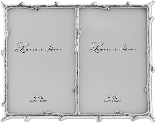 Vista 41 de Lawrence Frames 712657 Marco de fotos de metal plateado con diseño de ramas naturales de 5 x 7 pulgadas Plata