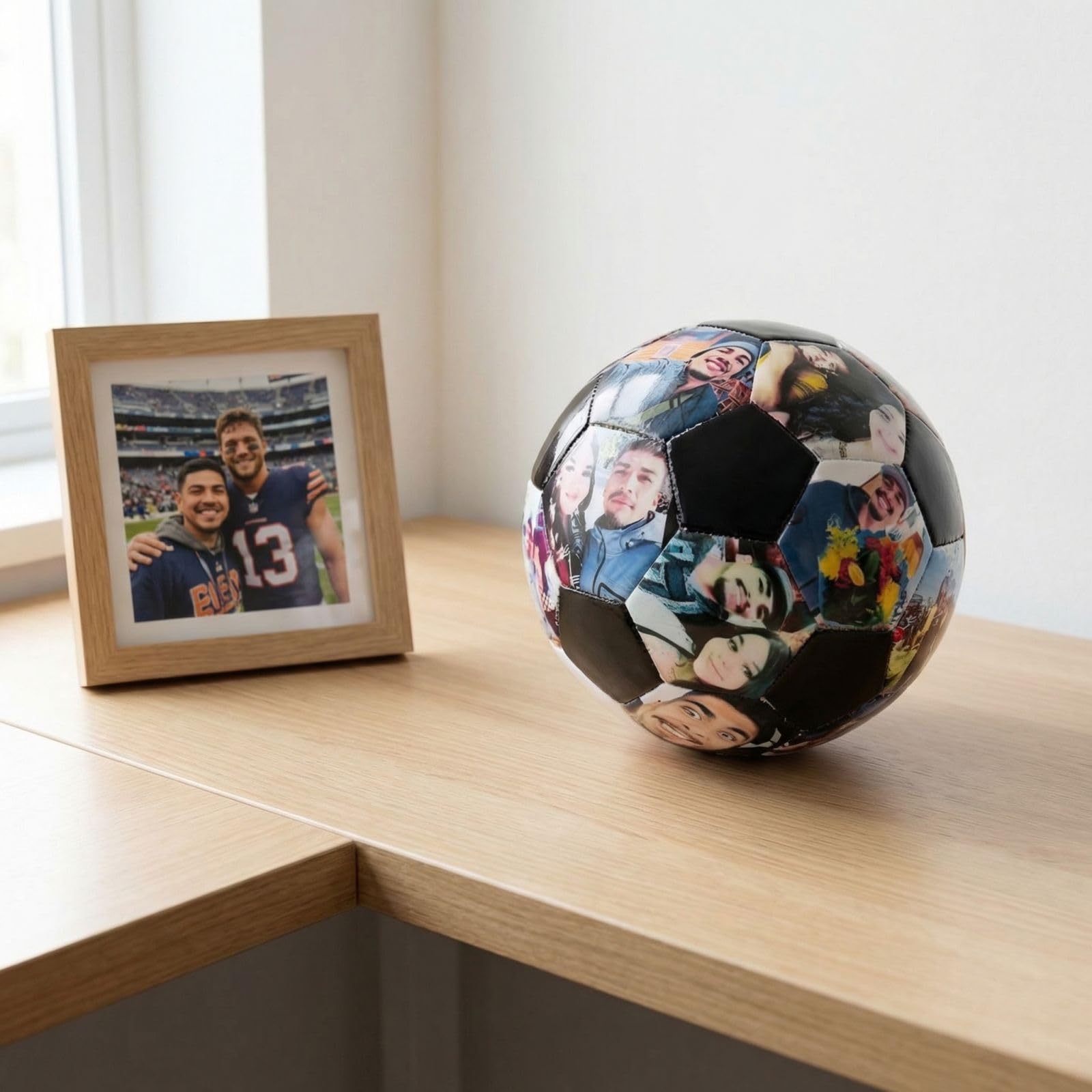 Generisch Individuell gestaltbarer Fußball 32Seiten Foto & Text– Personalisiertes Geschenk für Schüler, Fußballtrainer & Kinder, hochwertiger Trainingsball mit eigenem Muster, perfekt für Geburtstage
