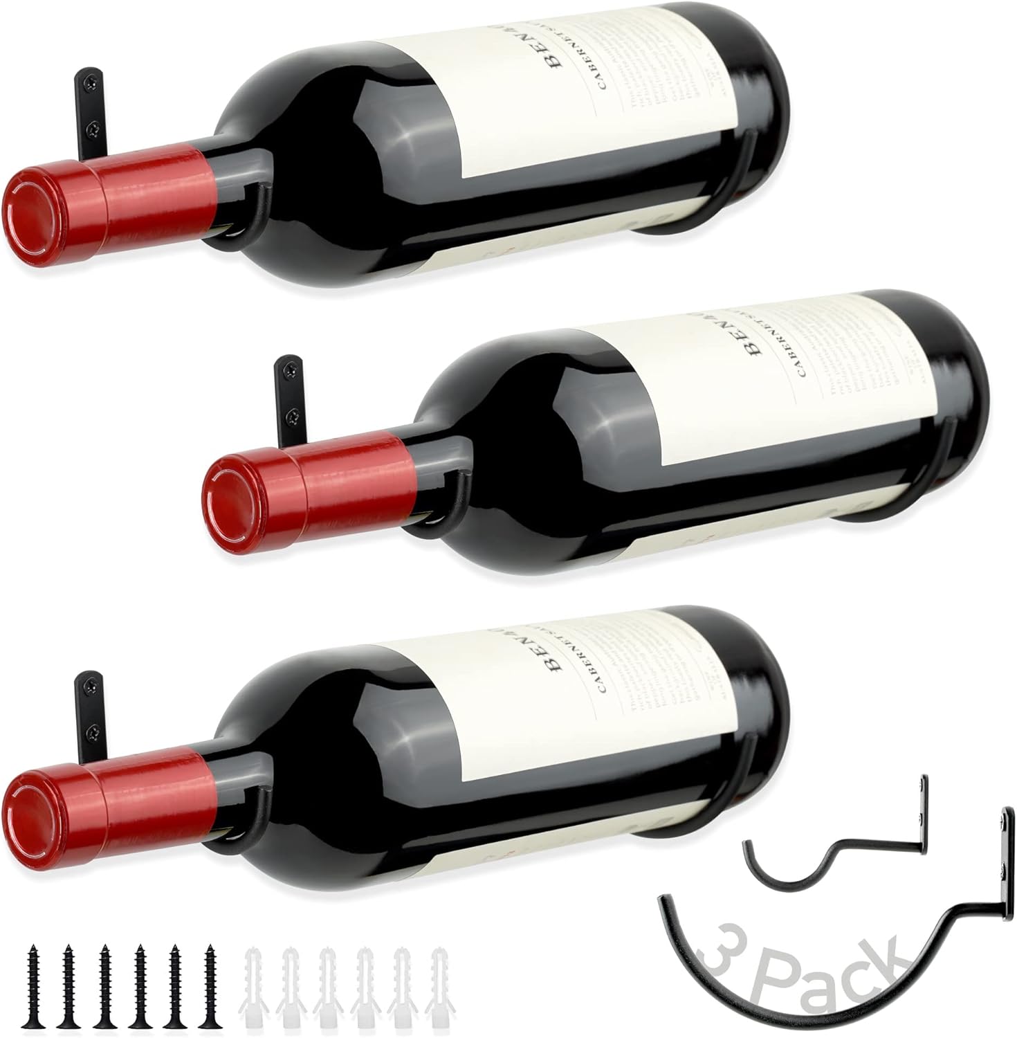 AQAREA WallMounted Wine Hook Hanging Wine Bottle Wall