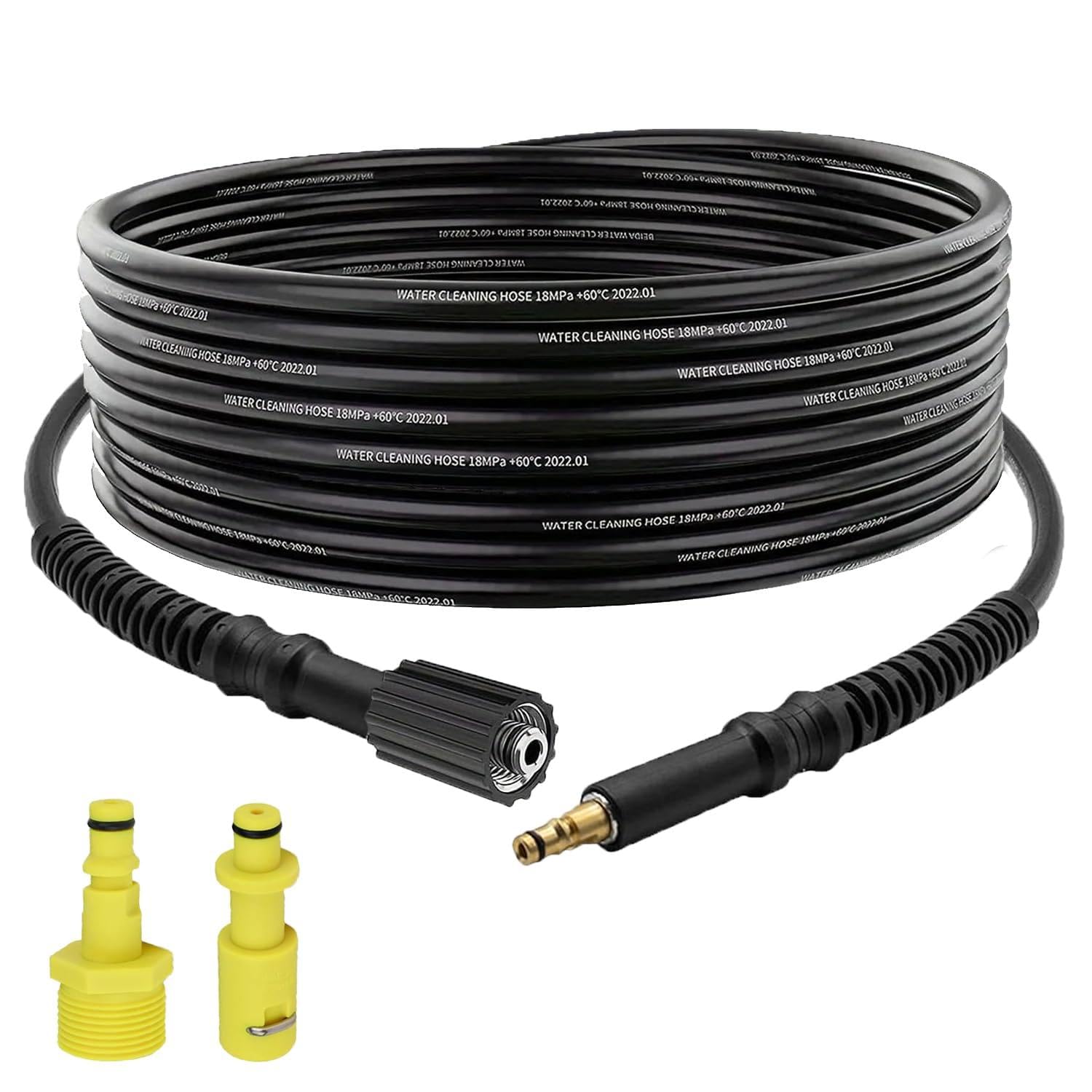 10M/32.8Ft High Pressure Washer Hose for Kärcher All Models, K3, K4, K5, K7 and K2(New & Old) - Kink Resistant Replacement Hose with O-Ring Adapter & M22(14mm) to Quick Connector Convert