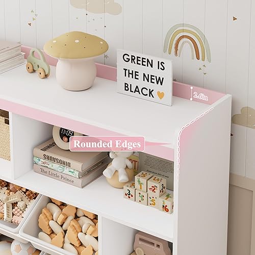 Miniatura 6 de HORSTORS Organizador de almacenamiento de juguetes de 55 pulgadas de ancho con cajones, caja grande de almacenamiento de juguetes para niños con