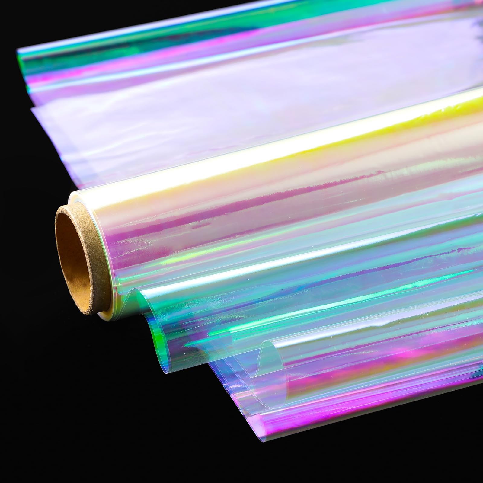 shareluck Iridescent Cellophane Wrap for Gift Baskets Rainbow Wrapping Film (50' Long x 17" Wide) Colored Film Roll to Wrap Gift Baskets, Flower, DIY Craft for mother's day Decor.