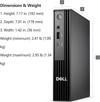 Dell Pro Micro QCM1250 Mini Desktop Computer, New OptiPlex Version AI PC for Business&Home, Intel 14-Core Ultra 5 235T, 16GB DDR5, 512GB PCIe SSD, Dual 4K Display Support, USB-C, Win11