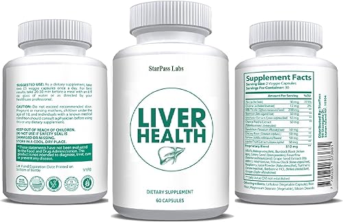 Miniatura 2 de Salud del hígado  Fórmula de reparación de desintoxicación y limpieza del hígado con nutrientes naturales vitales para el hígado, 60 cápsulas