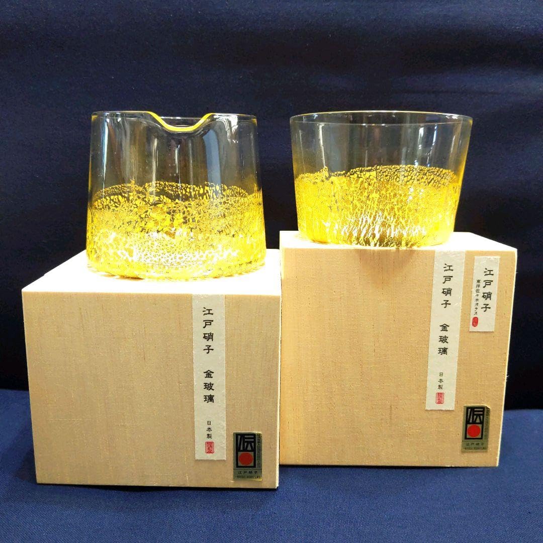 東洋佐々木ガラス 江戸硝子 金玻璃(きんはり) 2個セット（片口・小鉢 大） Amazon.co.jp: 東洋佐々木ガラス 江戸硝子 金玻璃 きんはり 2個