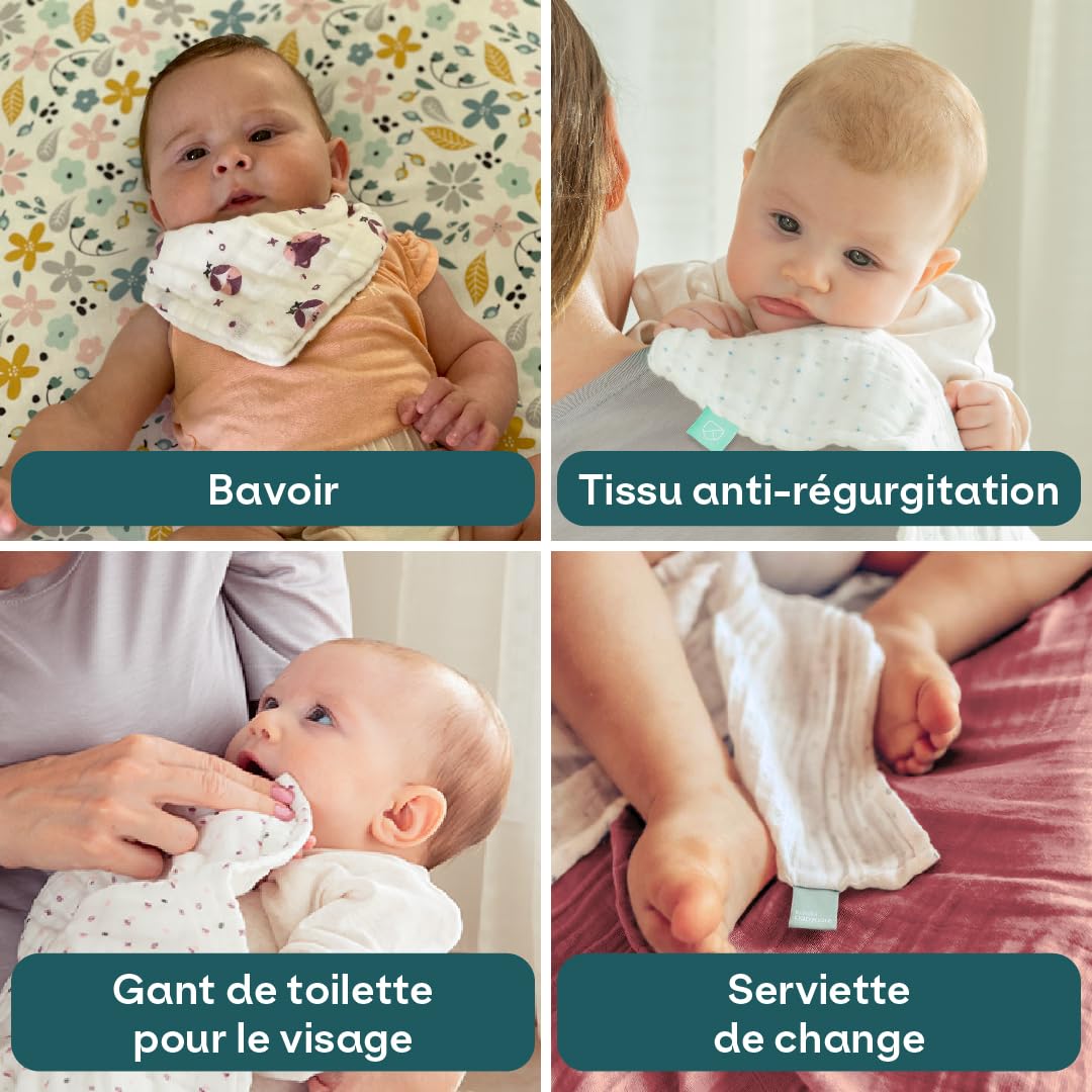 KOALA BABYCARE - Langes Coton Bébé 30x30 – Paquet de 6 pièces pour Allaitement et Emmaillotage (Swaddle) Idéal comme Cadeau Nouveau-né