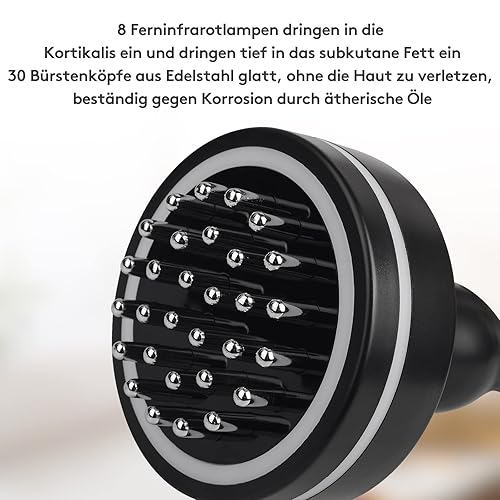 Miniatura 5 de Cepillo Meridian, masajeador eléctrico de espalda con luz roja para celulitis, piel radiante y más suave, con panel de control y cepillo corporal