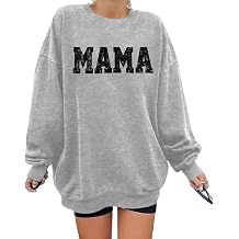 LOTUCY Crewneck Mama Sweatshirt Women Round Neck Casual Oversized Pullover lightweight Long Sleeve Blouse Tops