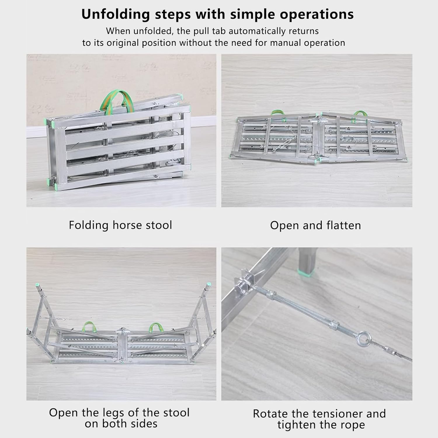 Adjustable Portable Folding Scaffolding Platform for Ceiling Cleaning Painting and Car Washing 330 lbs Load Capacity (100CM)
