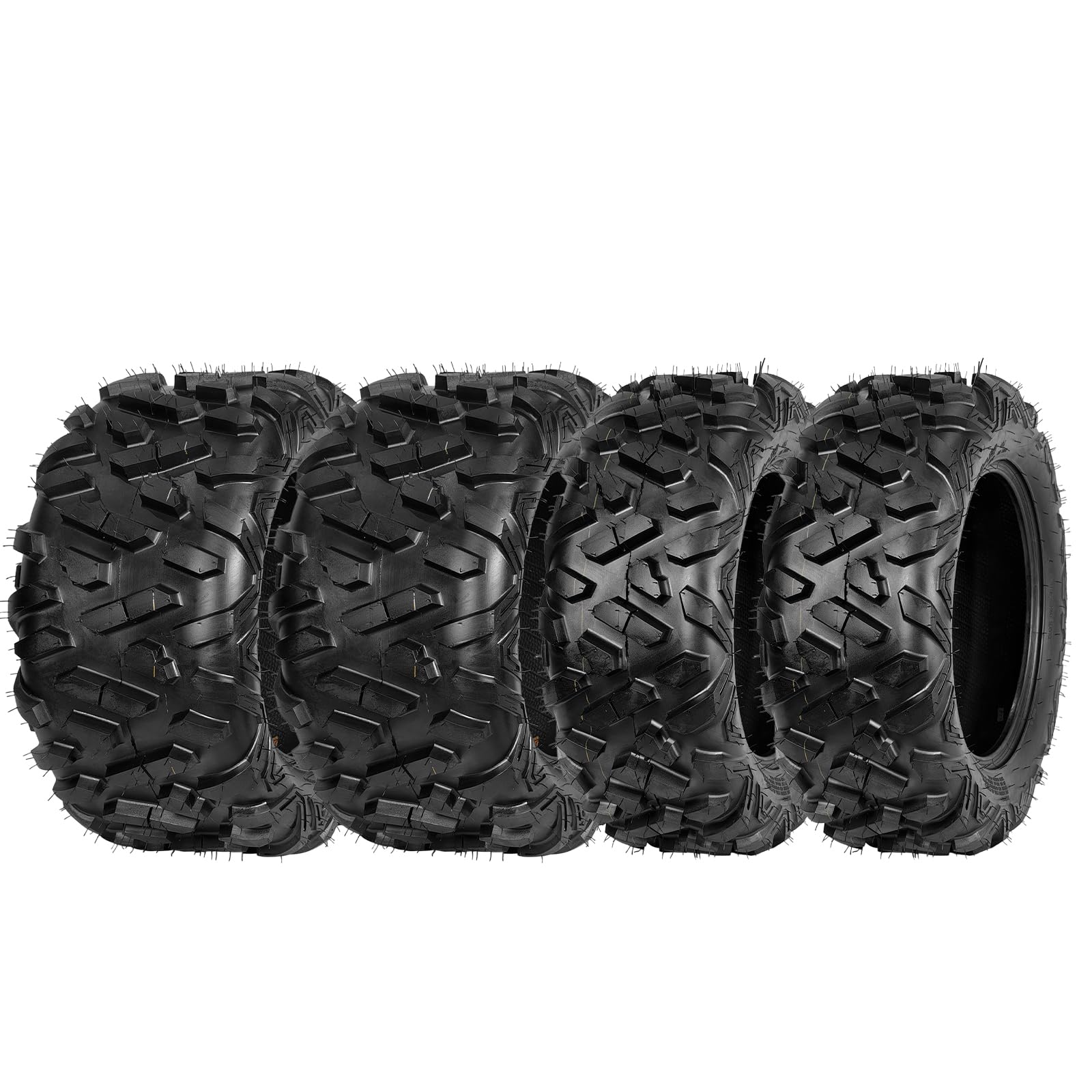 GarveeTech ATV/UTV Tires, Set of 4-26x9-14 Front &amp; 26x11-14 Rear All-Terrain Tires, 6-Ply Tubeless, for Off-Road, Mud, Dirt and Trails